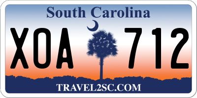 SC license plate XOA712