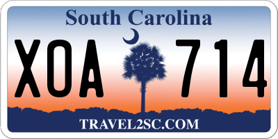 SC license plate XOA714