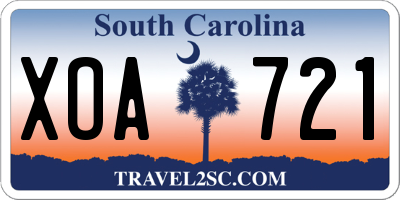 SC license plate XOA721