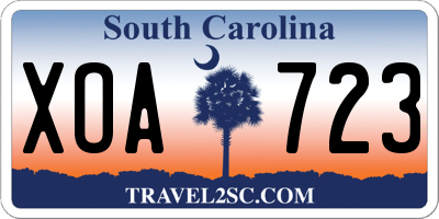 SC license plate XOA723