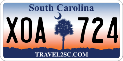 SC license plate XOA724