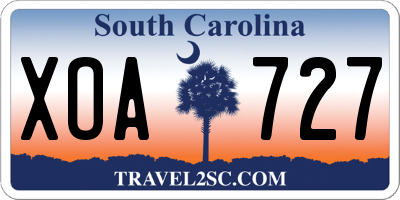 SC license plate XOA727