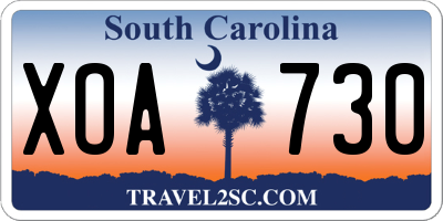 SC license plate XOA730