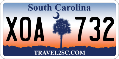 SC license plate XOA732