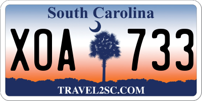 SC license plate XOA733