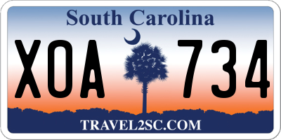 SC license plate XOA734
