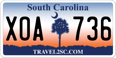 SC license plate XOA736