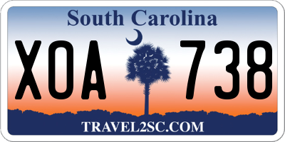 SC license plate XOA738