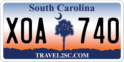 SC license plate XOA740