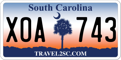 SC license plate XOA743