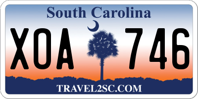 SC license plate XOA746