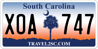 SC license plate XOA747