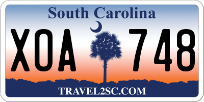 SC license plate XOA748