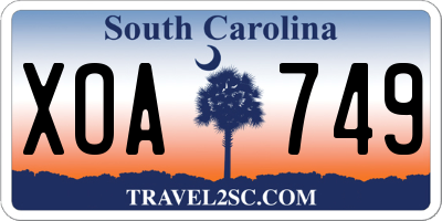 SC license plate XOA749