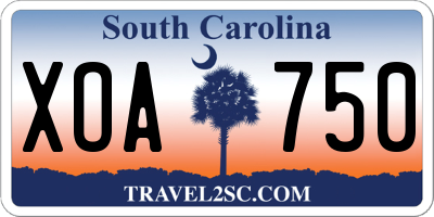 SC license plate XOA750