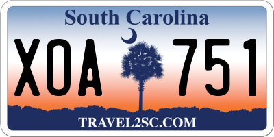 SC license plate XOA751