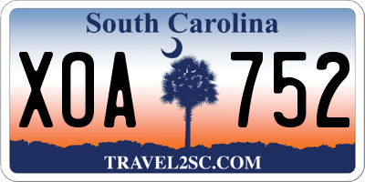 SC license plate XOA752