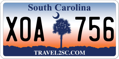 SC license plate XOA756