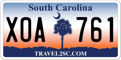 SC license plate XOA761
