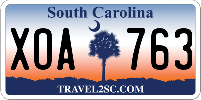 SC license plate XOA763