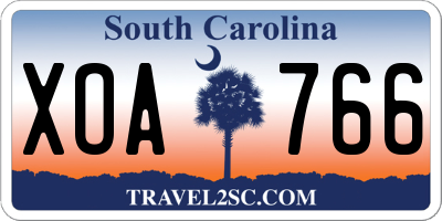 SC license plate XOA766