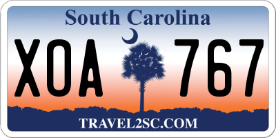 SC license plate XOA767