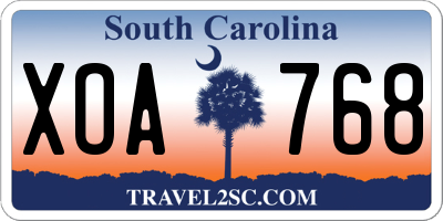 SC license plate XOA768