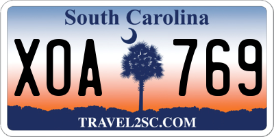 SC license plate XOA769