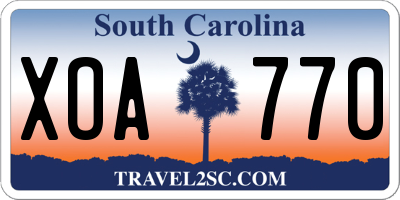 SC license plate XOA770