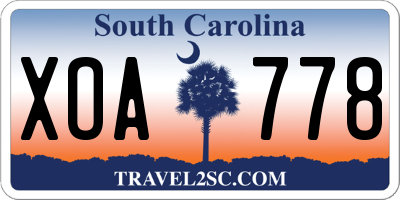 SC license plate XOA778