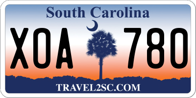 SC license plate XOA780