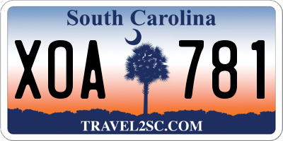 SC license plate XOA781