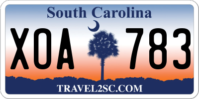 SC license plate XOA783