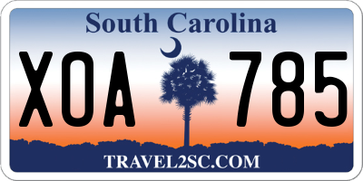 SC license plate XOA785