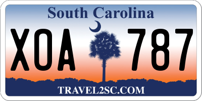 SC license plate XOA787