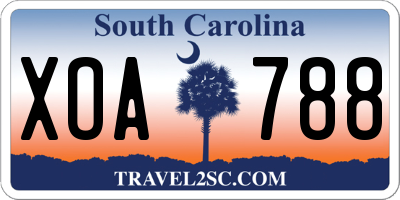 SC license plate XOA788