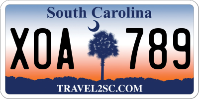 SC license plate XOA789