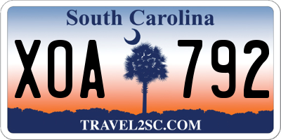 SC license plate XOA792