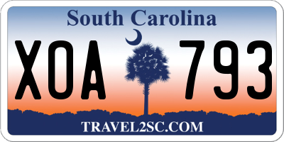 SC license plate XOA793