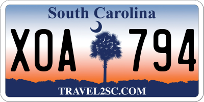 SC license plate XOA794
