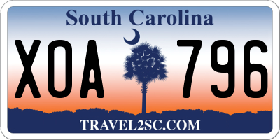 SC license plate XOA796