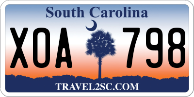 SC license plate XOA798
