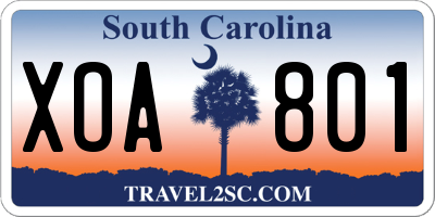 SC license plate XOA801