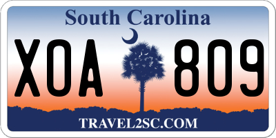 SC license plate XOA809