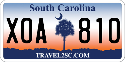 SC license plate XOA810