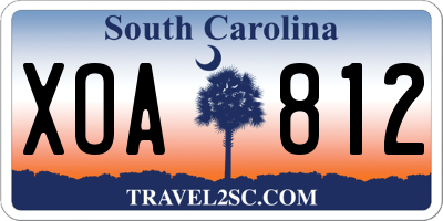 SC license plate XOA812