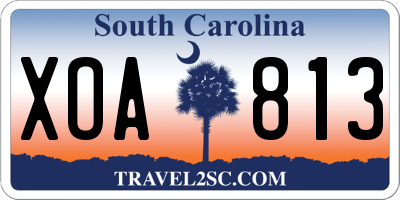 SC license plate XOA813