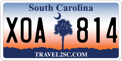 SC license plate XOA814