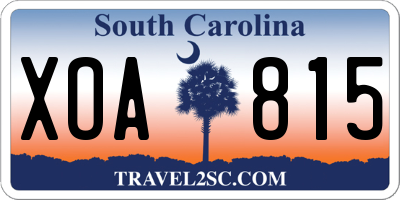 SC license plate XOA815