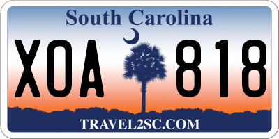SC license plate XOA818
